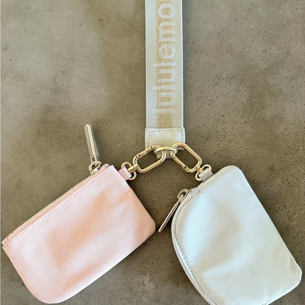lululemon athletica Pink and White Key & dual pouch Card Holders